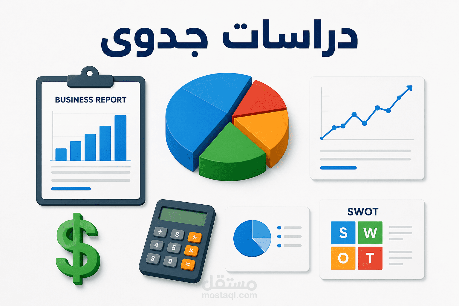 دراسة جدوى للمشاريع تشمل تحليل السوق والمالية والتسويق
