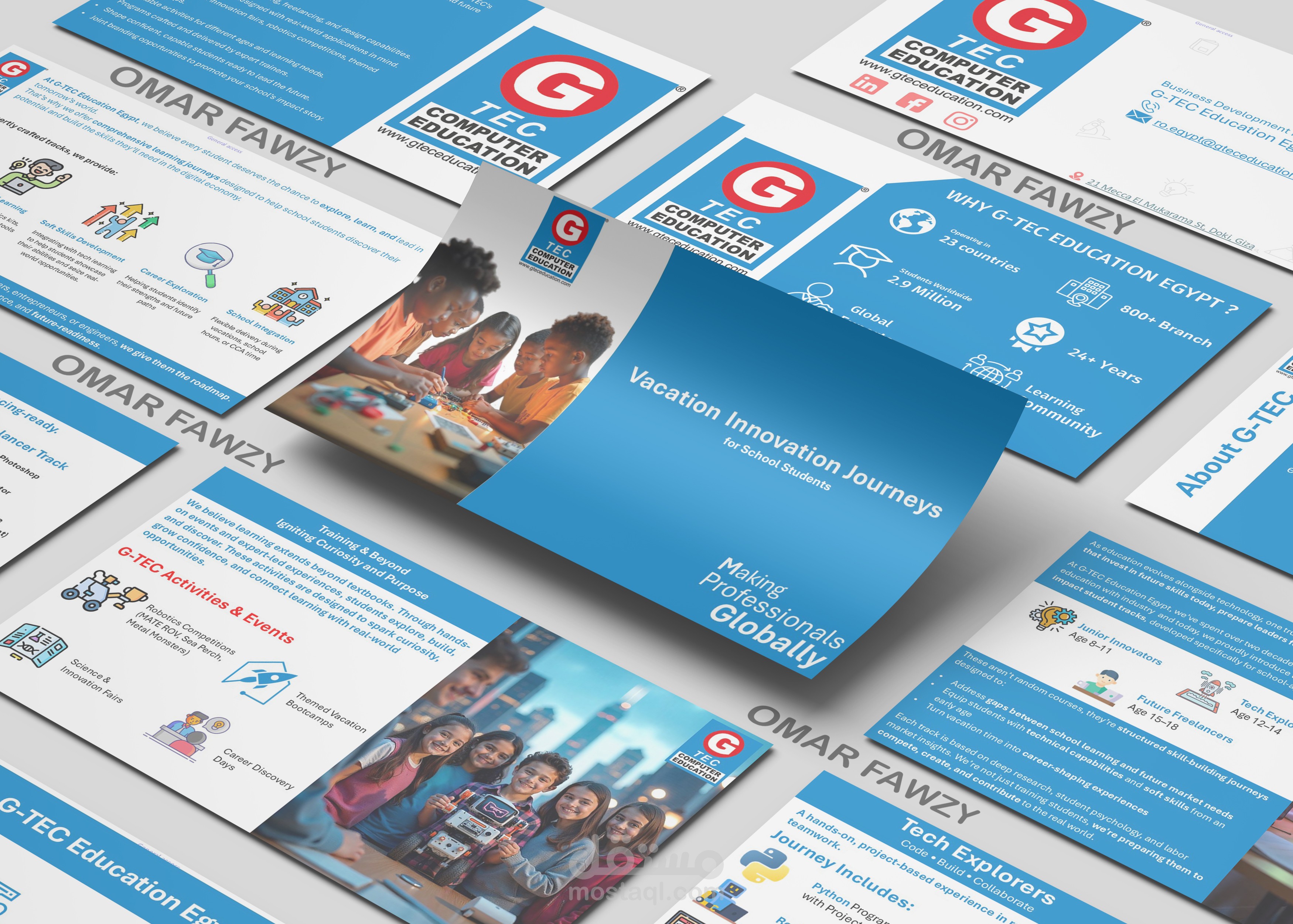 تصميم عرض تقديمي لمبادرة التدريب الصيفي – G-TEC Education