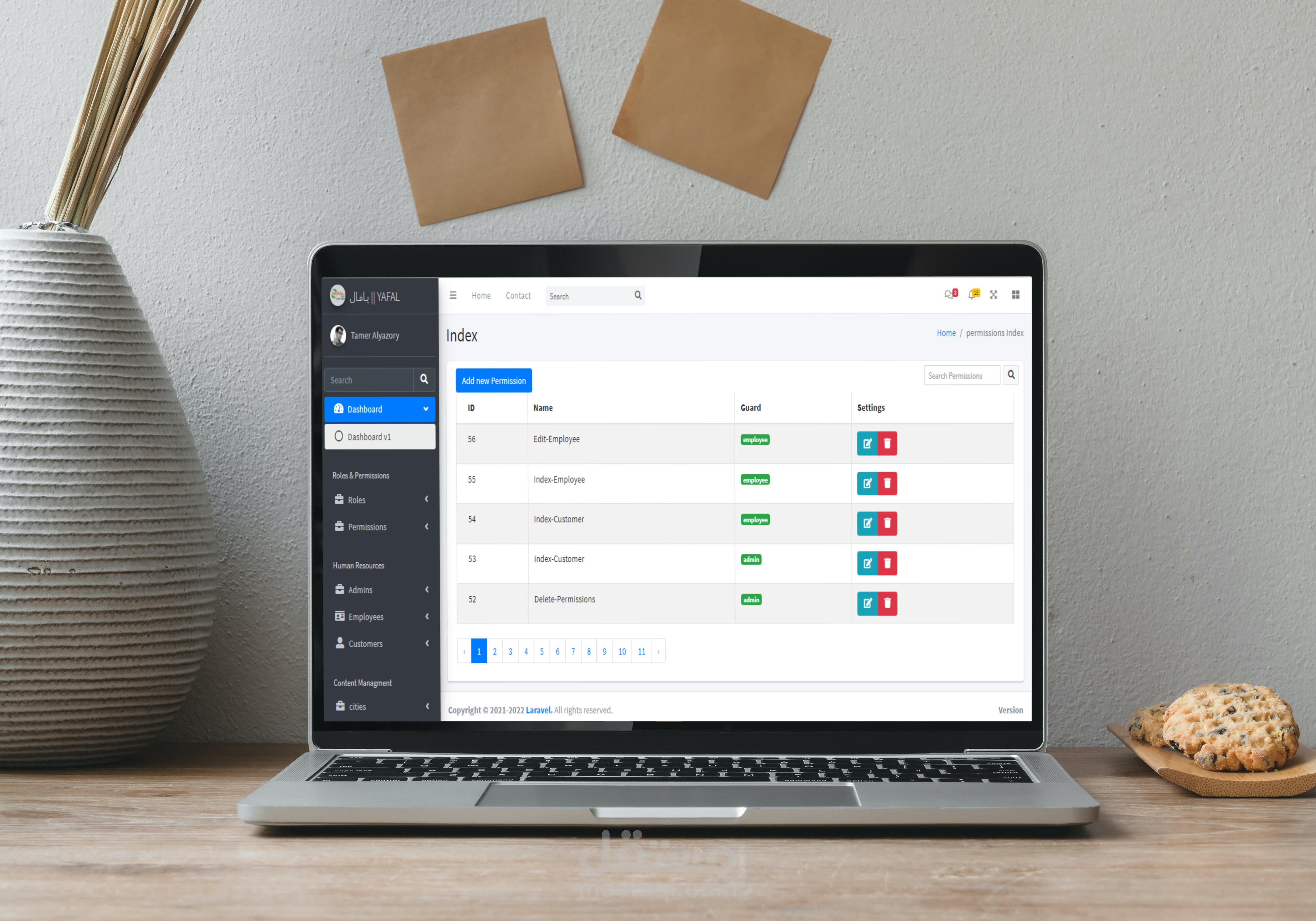 لوحة تحكم لإدارة المهام يتبع لشركة يافال