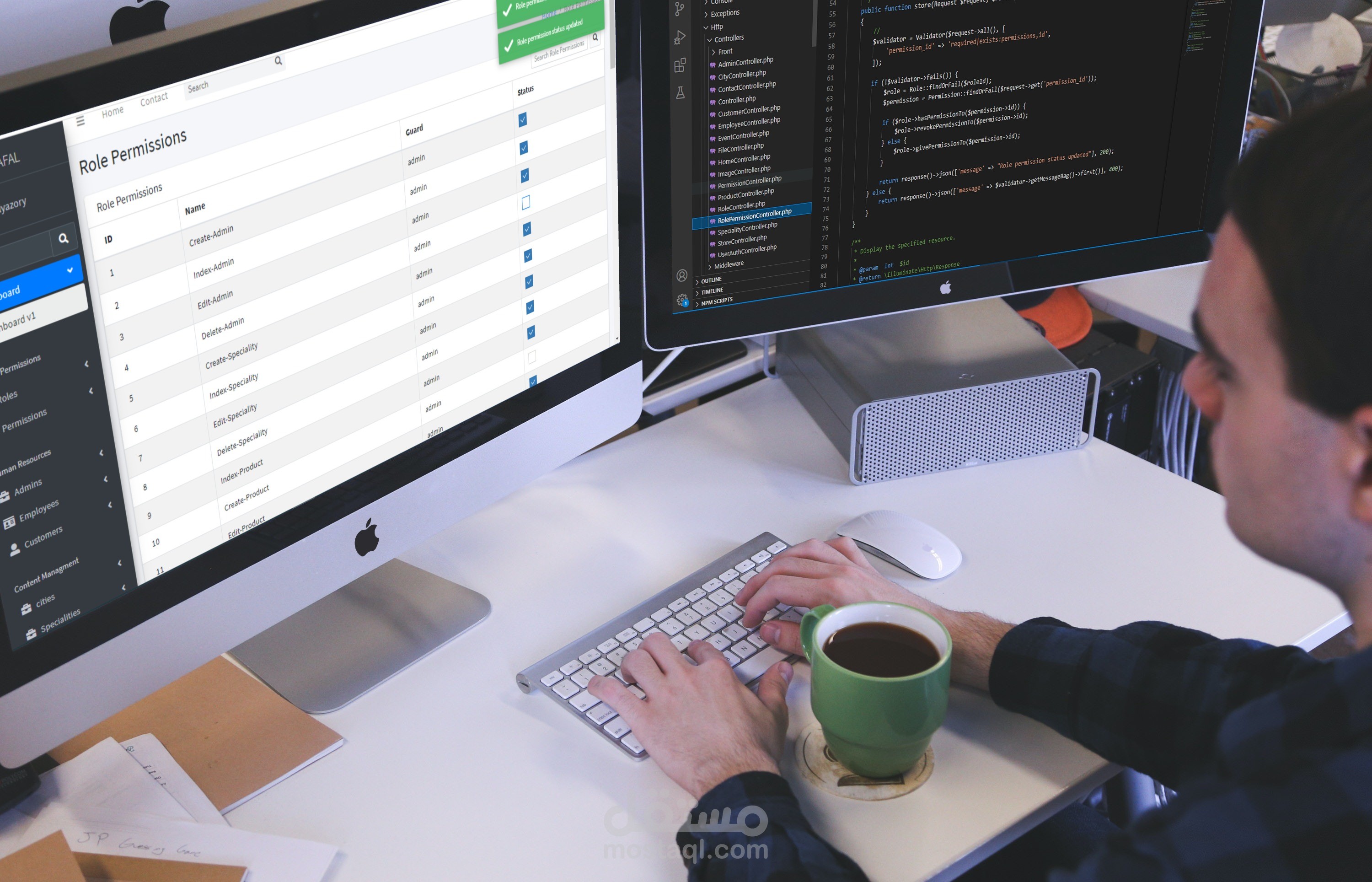 تحليل المهام والصلاحيات على لوحة التحكم