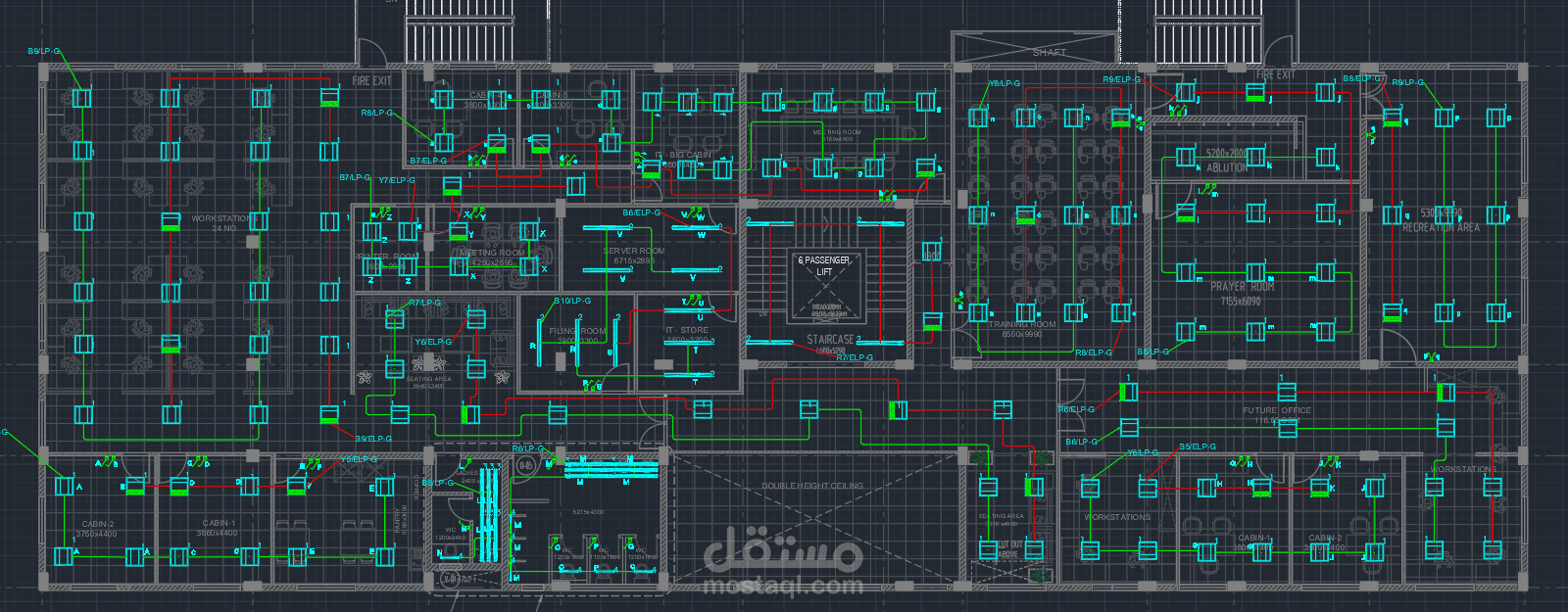 تصميم مخططات الكهرباء لمبنى إدارى