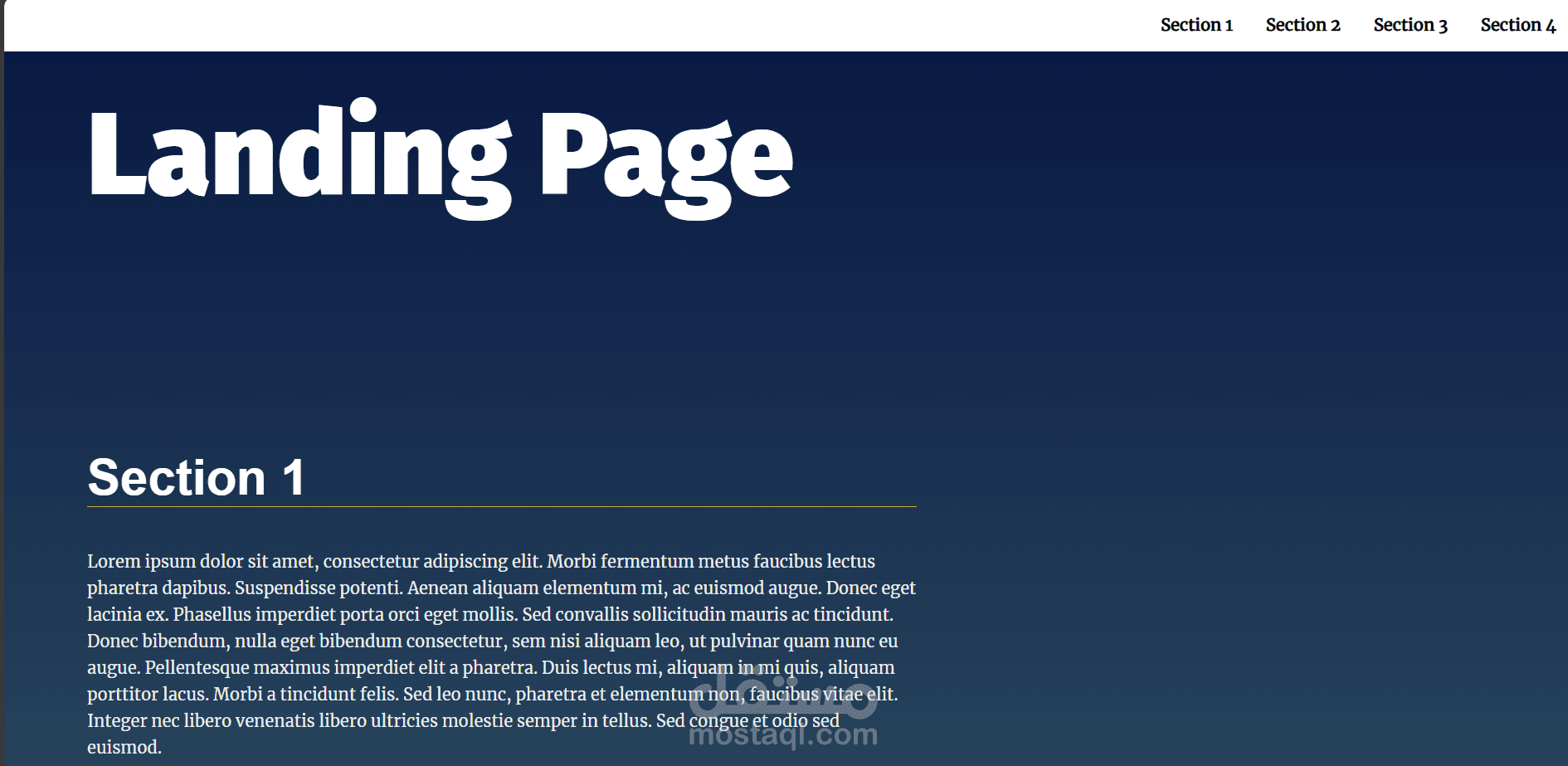 Customizable Landing Page