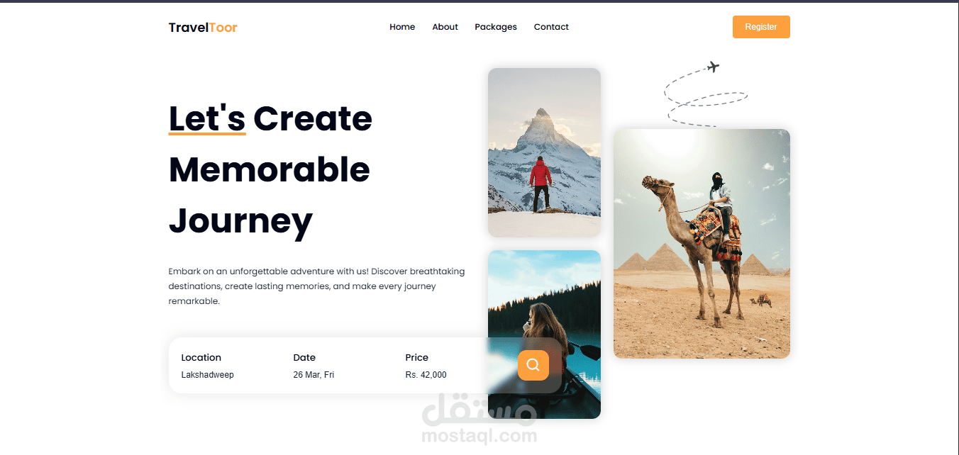 تصميم وتطوير موقع سفر احترافي (TravelToor) بتقنيات حديثة