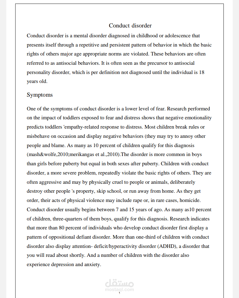 Conduct Disorder