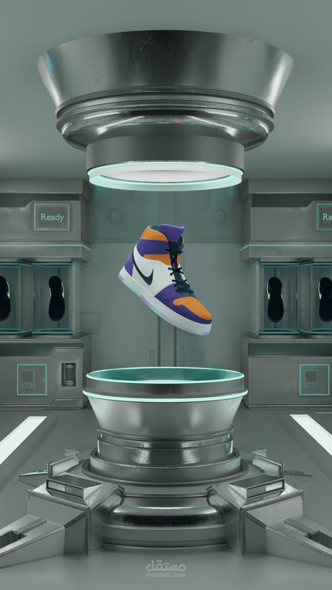 تصميم اعلان ثلاثي الابعاد (Shoes)