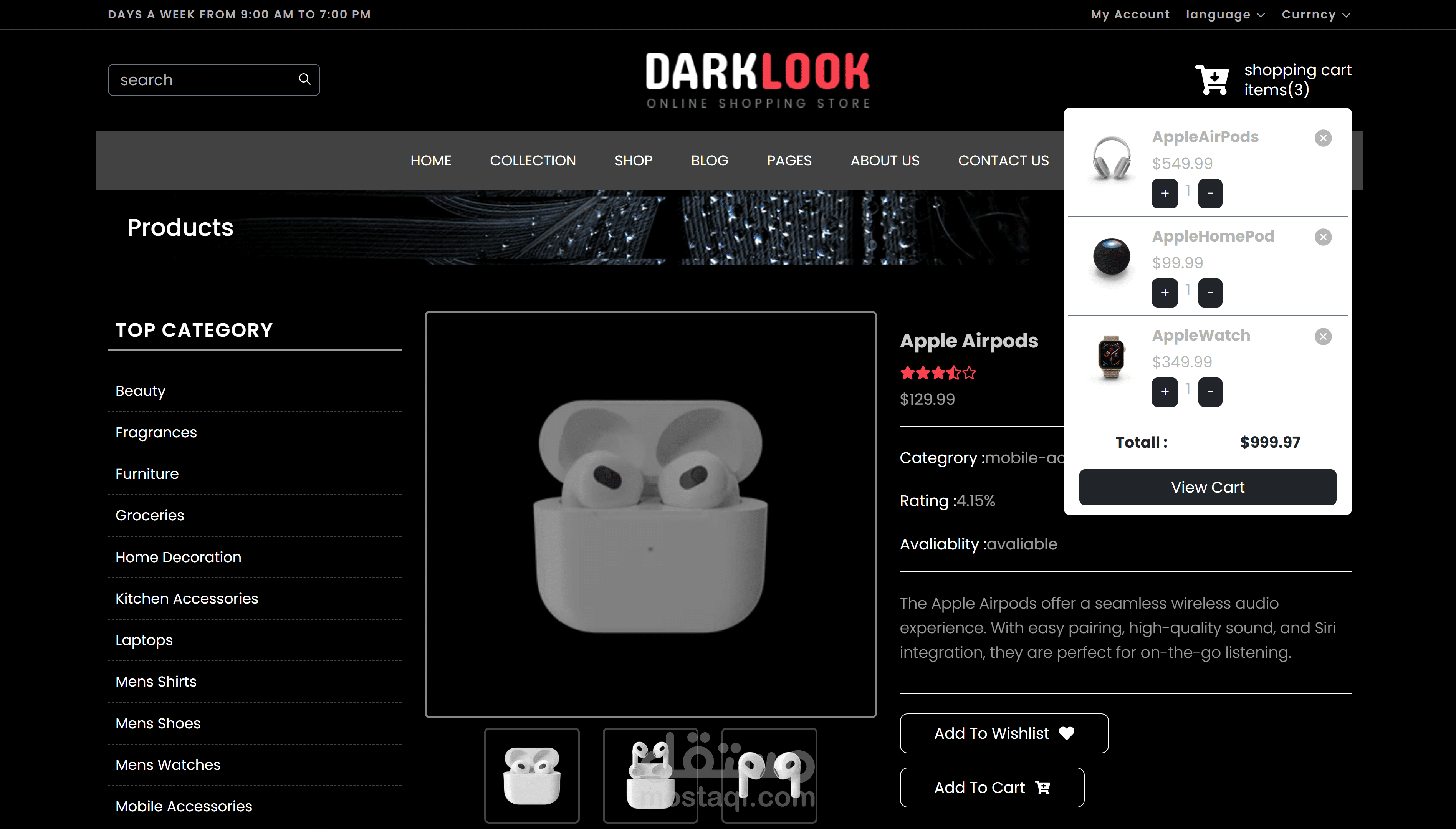 Dark Look – React Web App