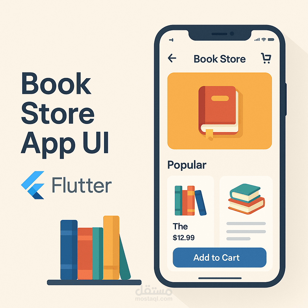 برنامج مكتبه بستخدام flutter متكامل | bookstore flutter app