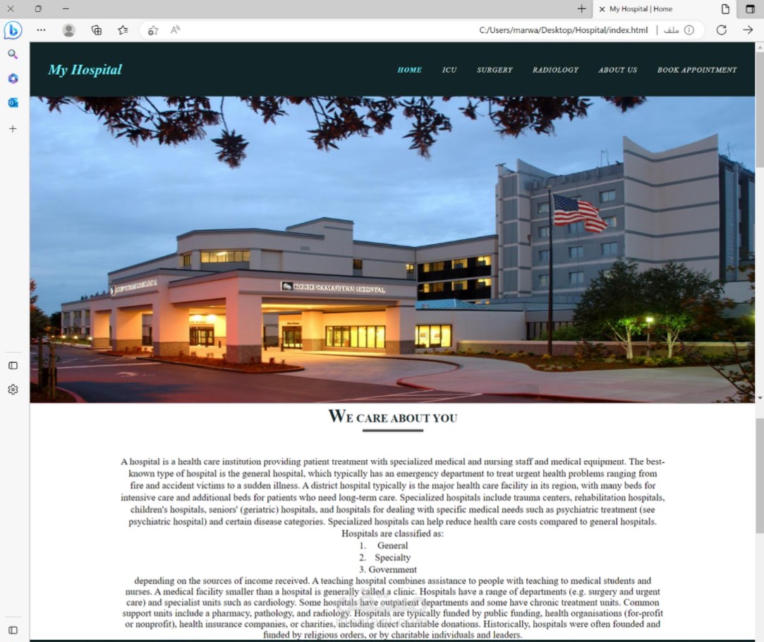 Hospital website