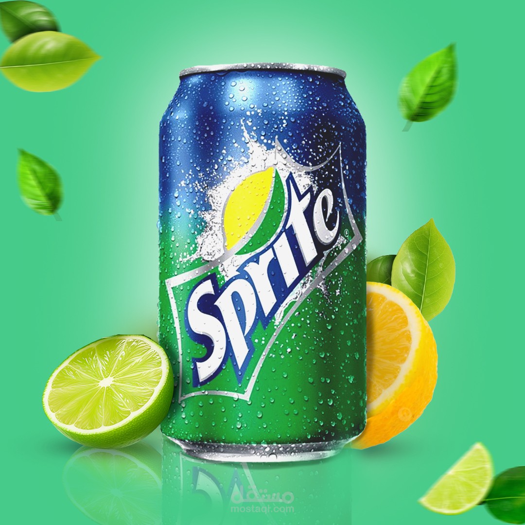 تصميم سوشيال ميديا ل مشروب sprite المنعش بنكهة الليمون