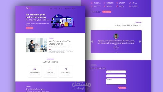 Responsive Digital Marketing website design using html, css , javascript