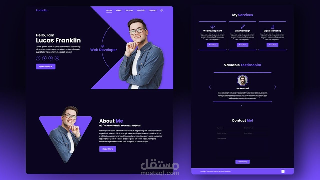 Personal portfolio website using html css javascript