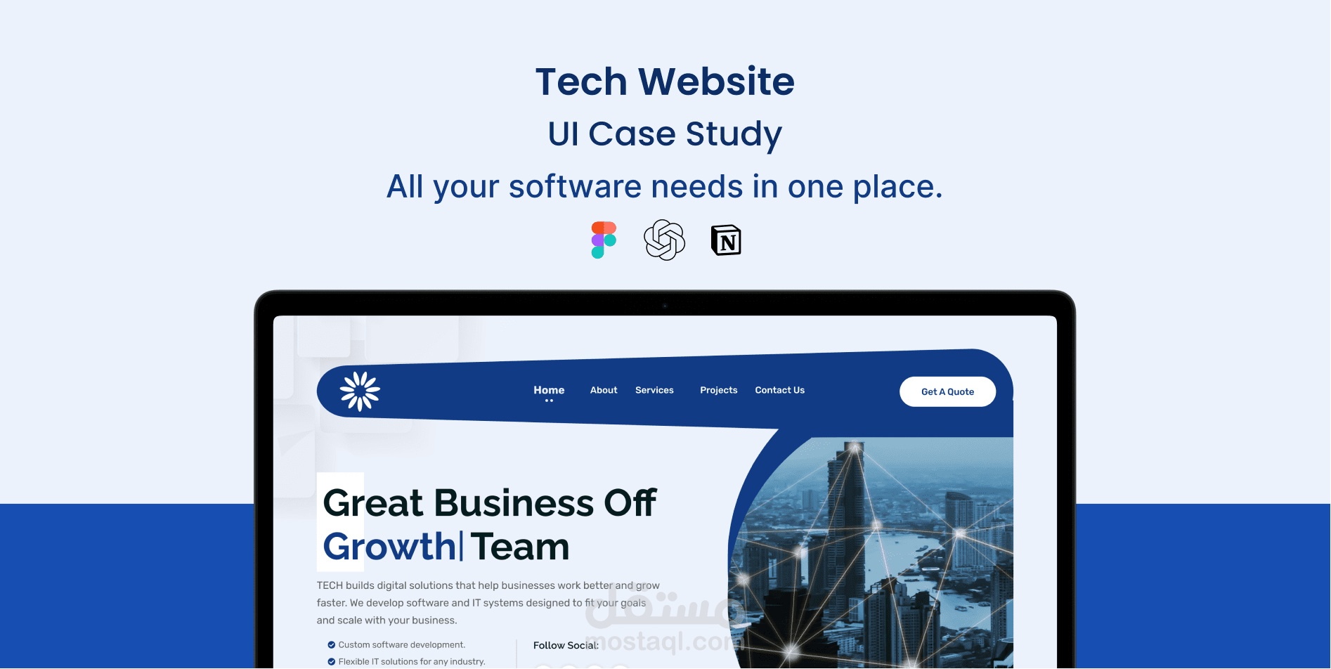 Tech - منصة متكاملة للحلول التقنية وإدارة المشاريع