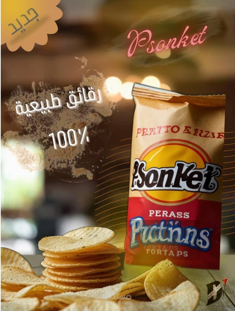 إعلان مادة غذائية ( بطاطا شيبس)