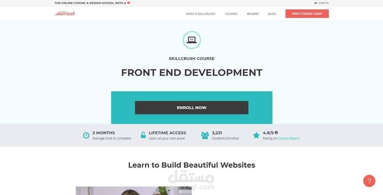 Enrollment for a html course