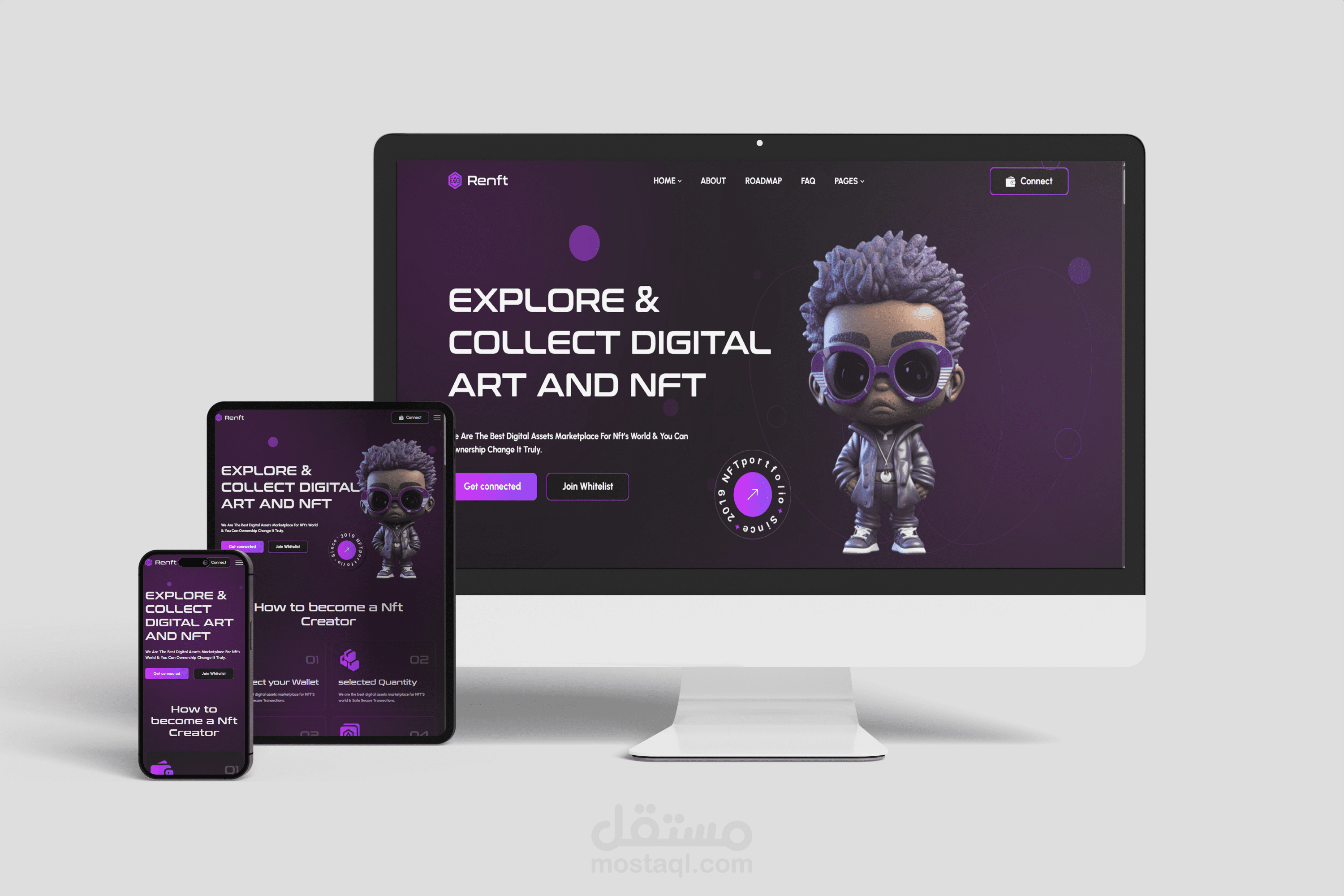 تصميم وتطوير موقع Renft - منصة متكاملة لتداول وإنشاء NFTs