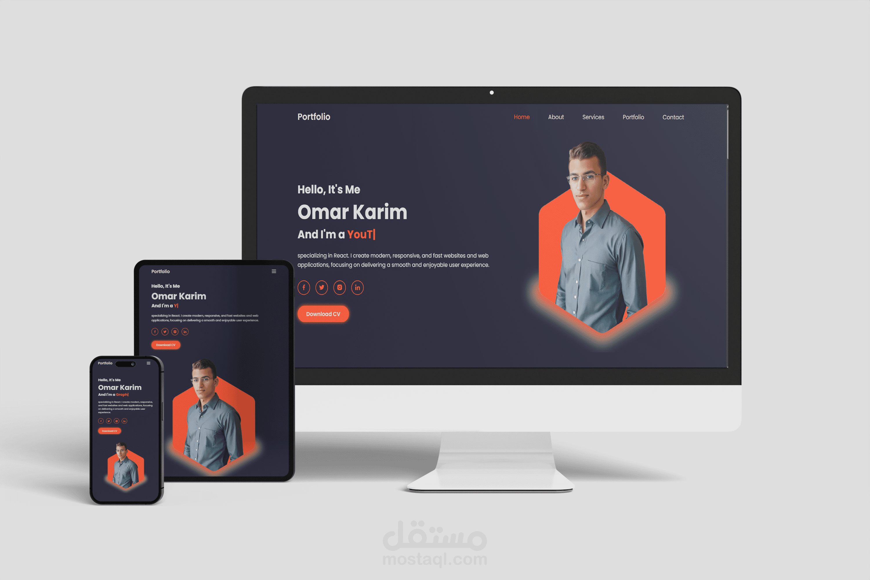 تصيم بورتفوليو شخصي - لعرض المهارات و المشاريع