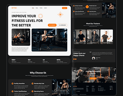 Fitness | موقع تعريفي احترافي مع لوحة تحكم ذكية لإدارة جيم رياضي