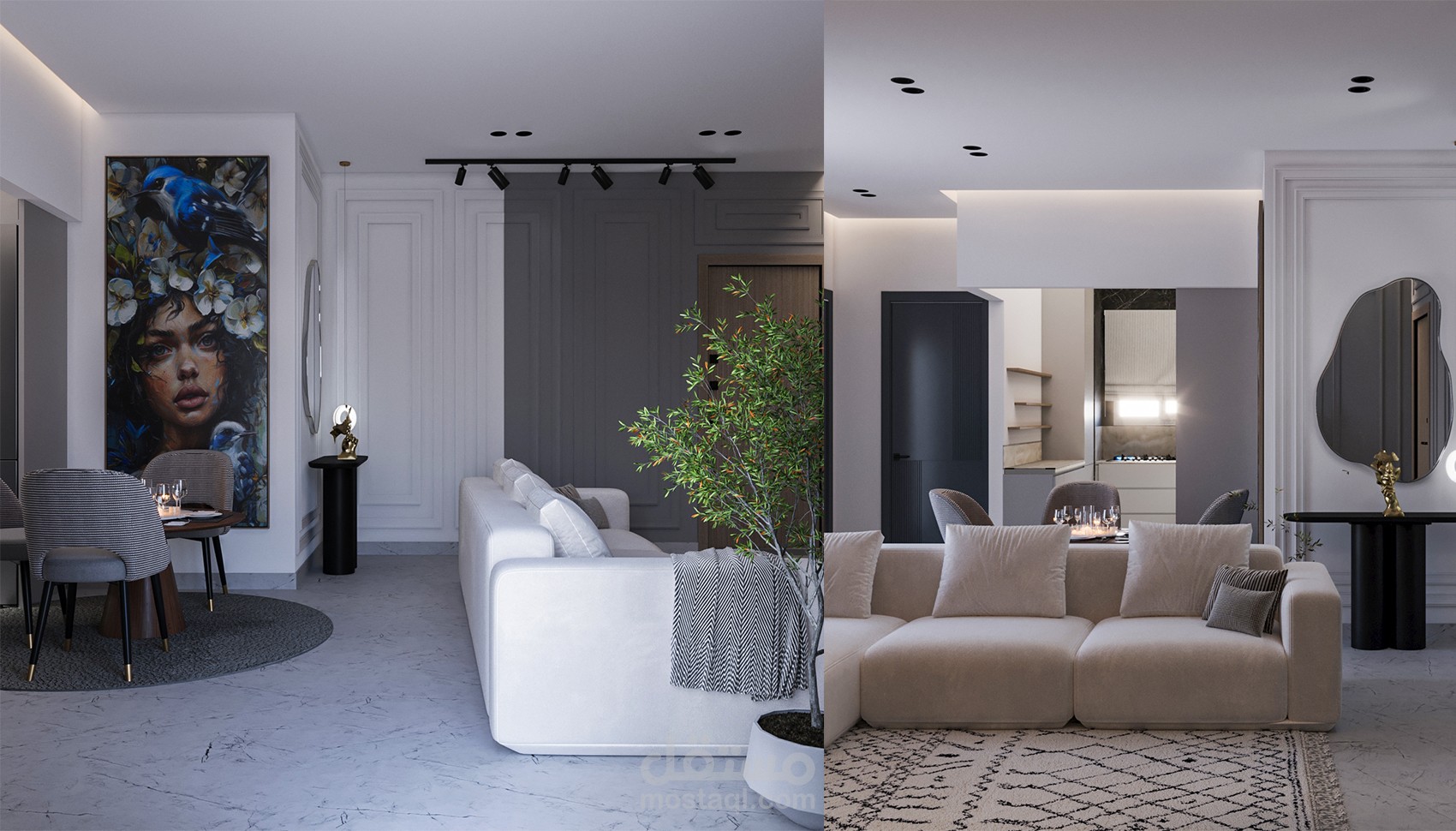 تصميم داخلي عصري لريسبشن أنيق ينبض بالجمال والراحة