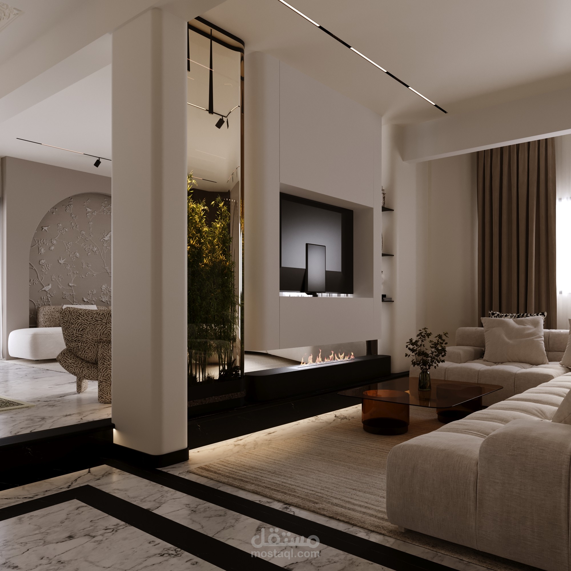 تصميم وتنفيذ ريسبشن مودرن فاخر
