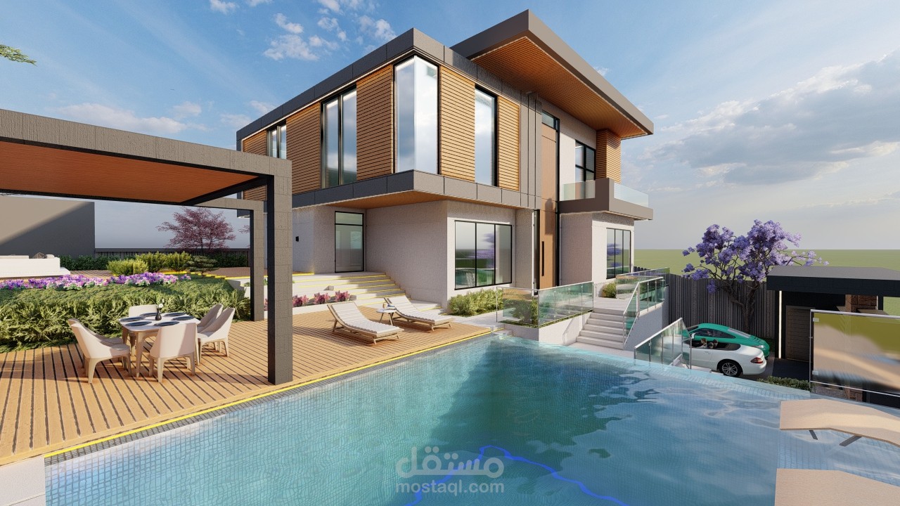 تصميم خارجي لفيلا سكنية