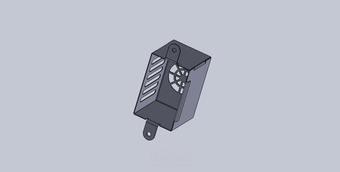 تصميم صندوق معدني مفرغ باستخدام تقنية الـ Sheet Metal على SOLIDWORKS