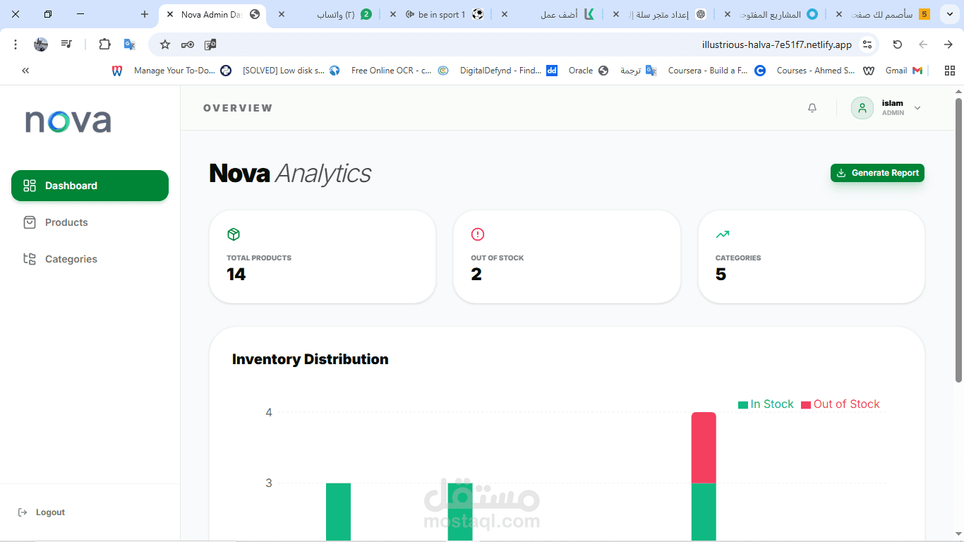 لوحة تحكم احترافية (Admin Dashboard) باستخدام Next.js