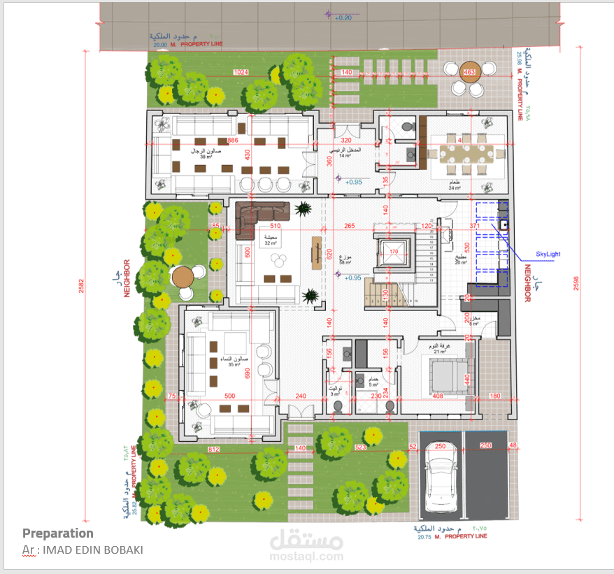 مراجعة مخطط معماري سكني لفيلا