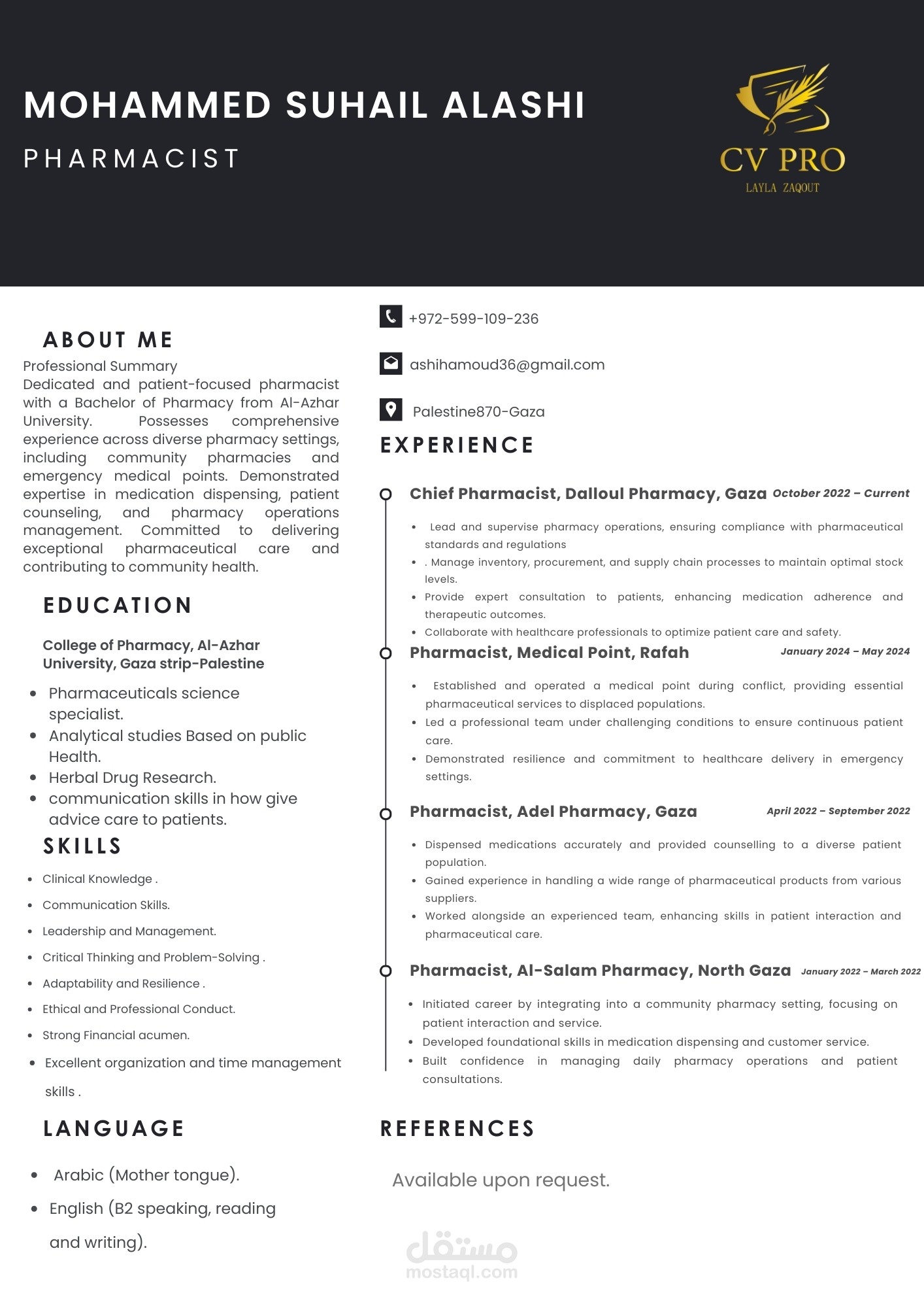cv template )سيرة ذاتية مع قالب(