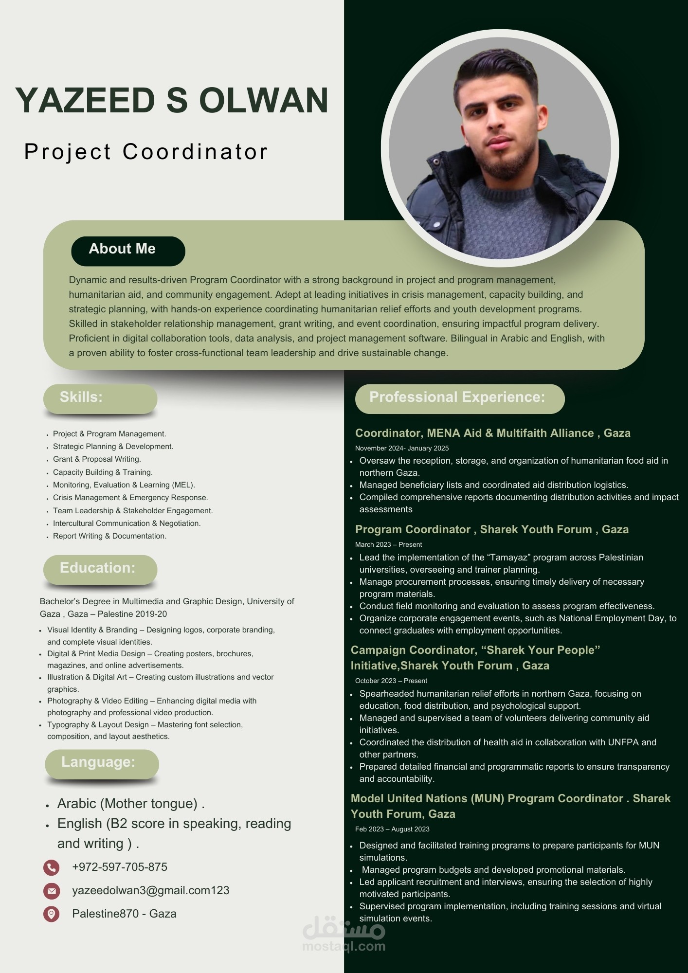 سيرة ذاتية _cv template