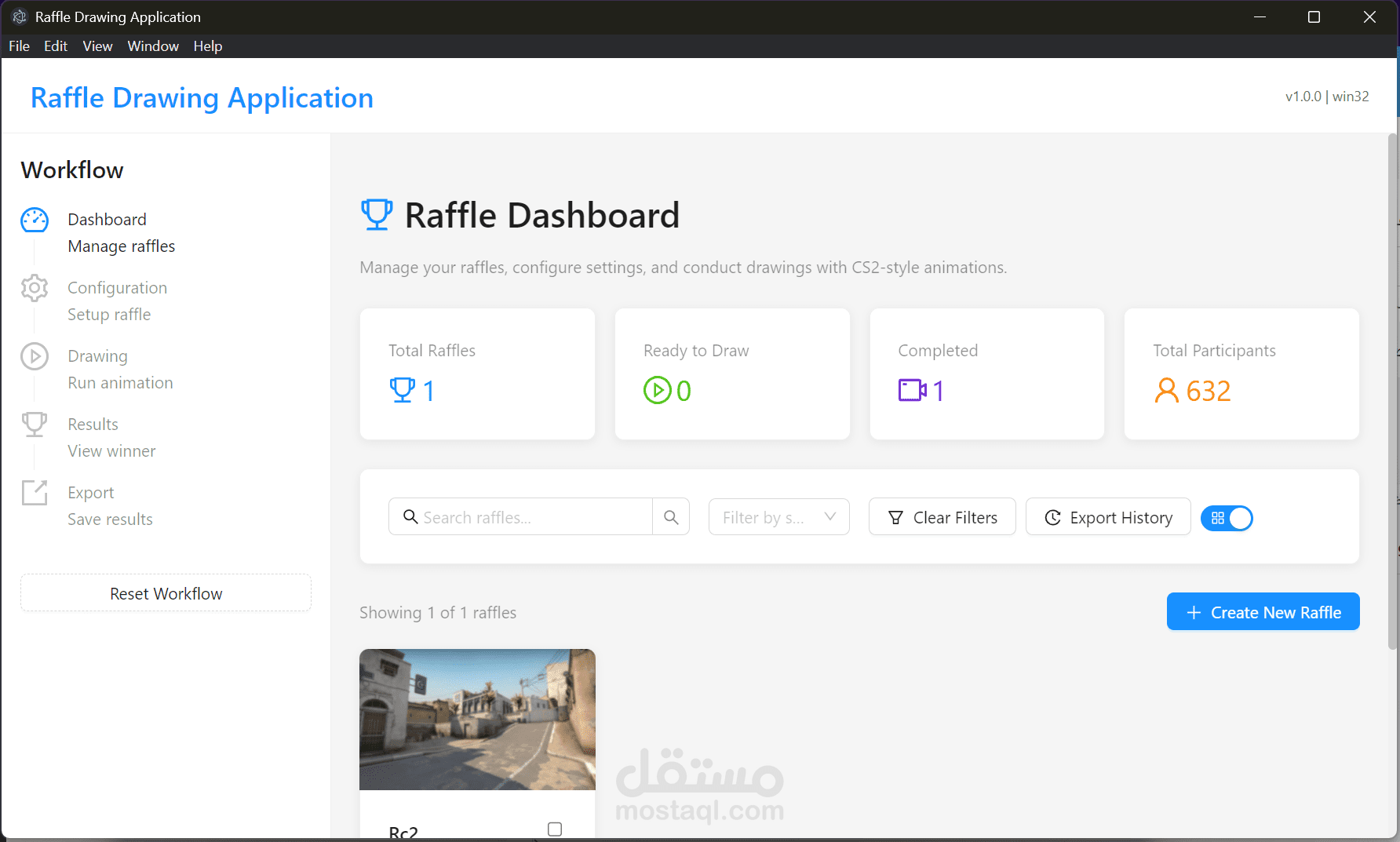raffle drwaning app for CS2 stor