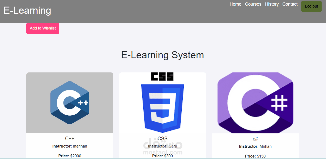 This project is an E-Learning System
