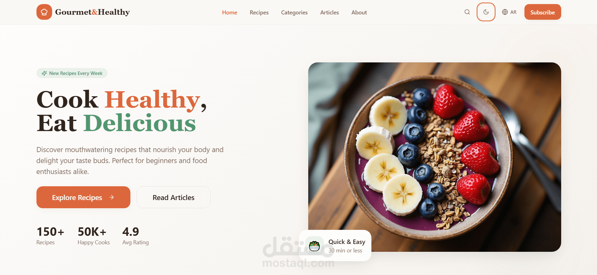 مدونة وصفات غذائية صحية ومتنوعة