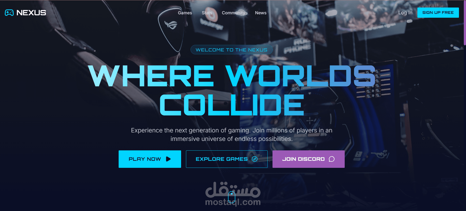 صفحة هبوط (Landing Page) تفاعلية للألعاب