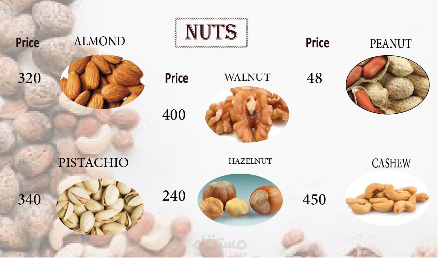 nuts menu