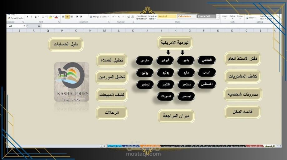 داشبورد تفاعلي بالاكسل بشكل احترافي