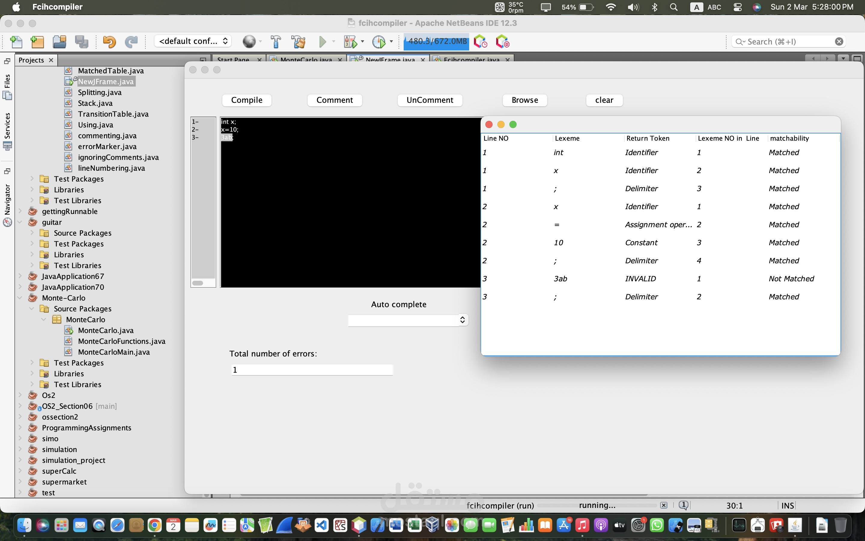 Mini Java Compiler | JavaFX + OOP Project