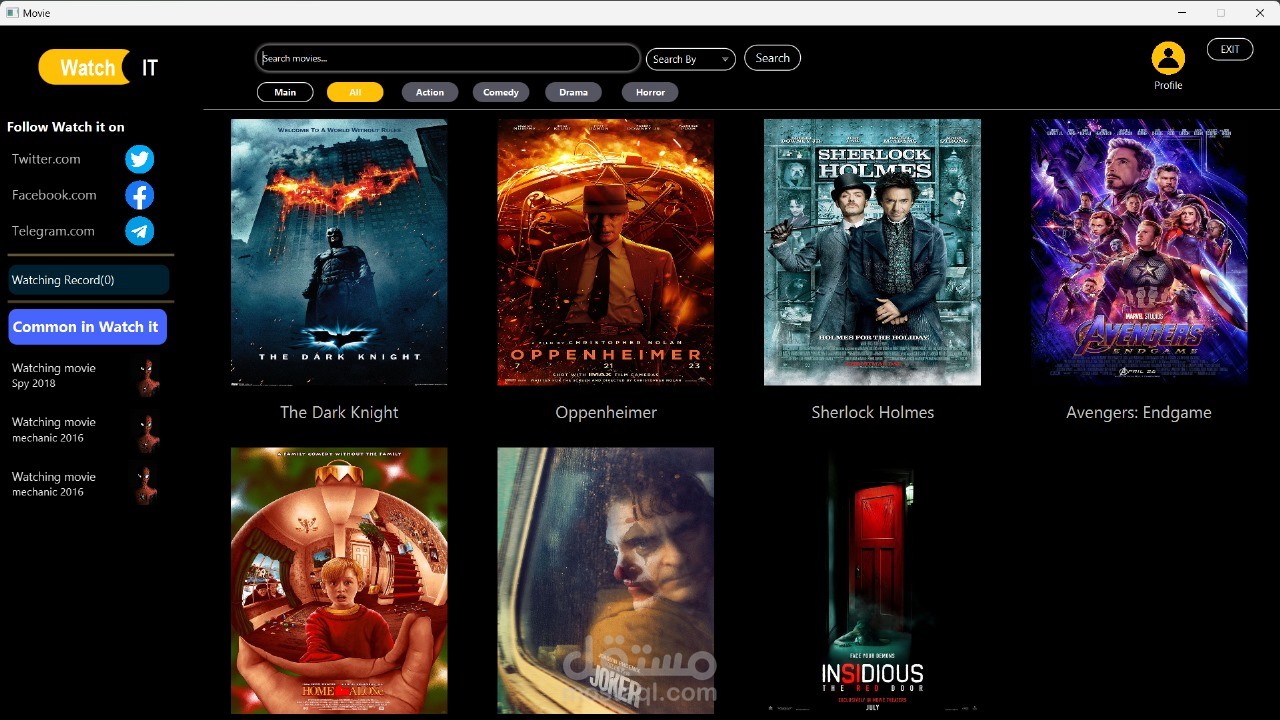 movie streaming desktop application