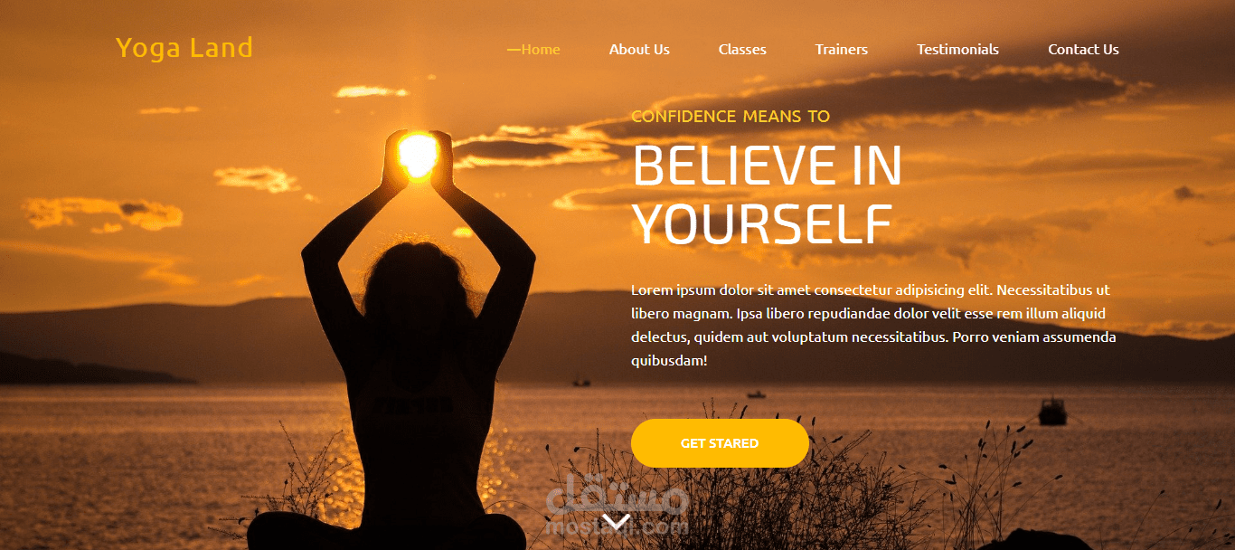 مشروع لموقع يقوم بتقديم تدريبات علي رياضة اليوجا مع بلوج