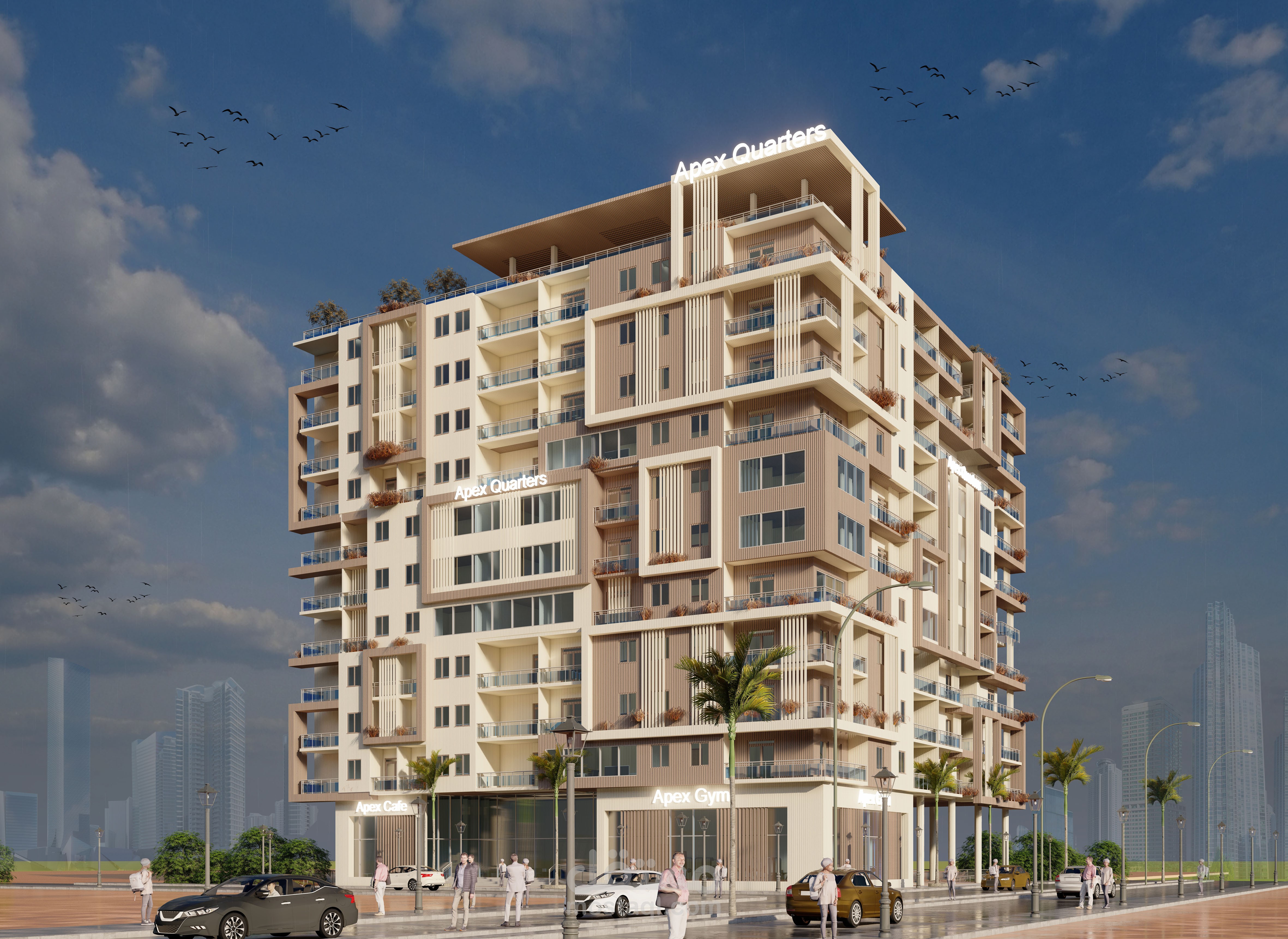 Apex Quarters / Residential tower overlooking De Gaulle Street