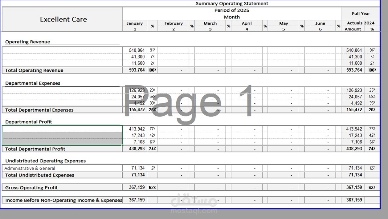 تقرير ارباح وخسائر P&L