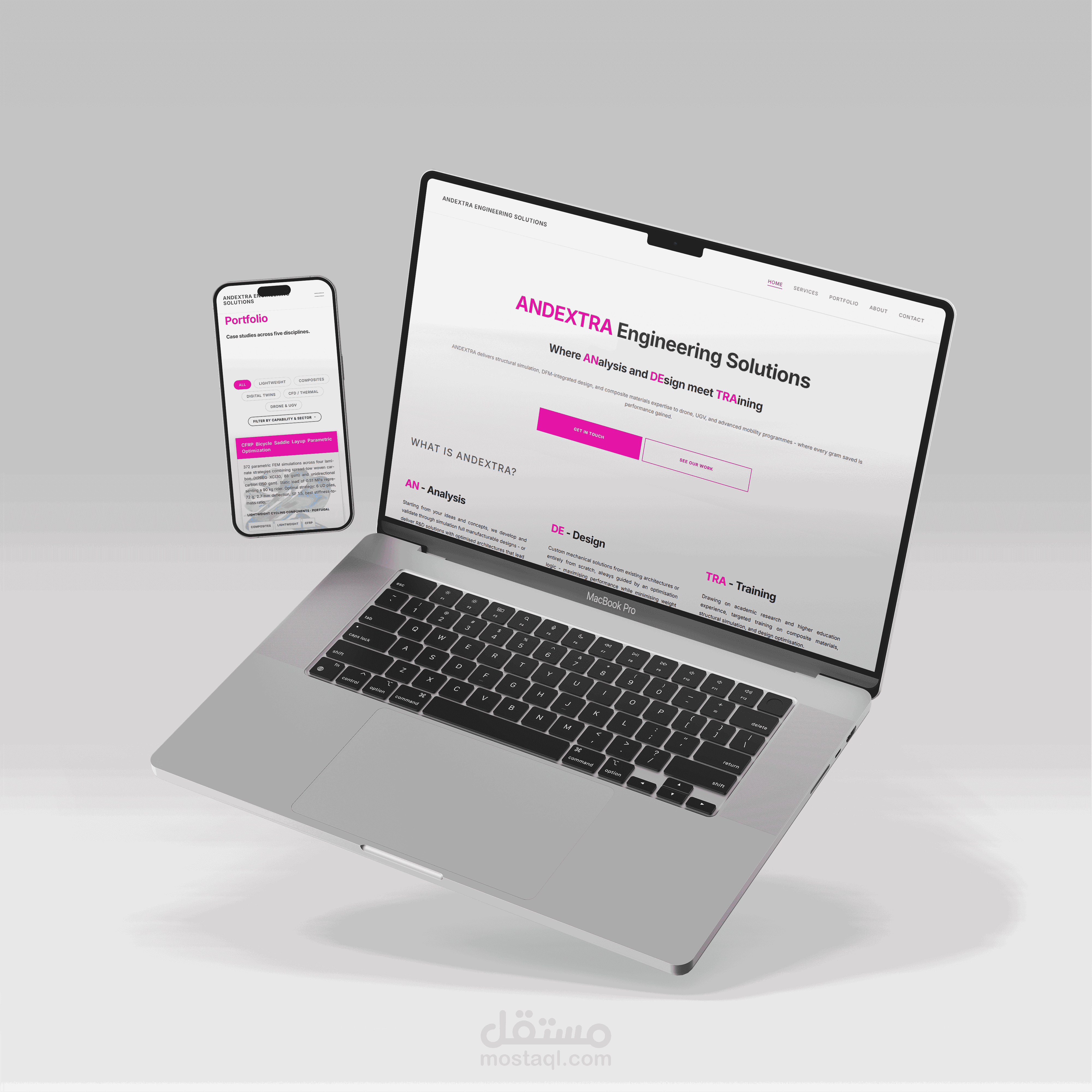 مطور ويب | موقع شركة ANDEXTRA