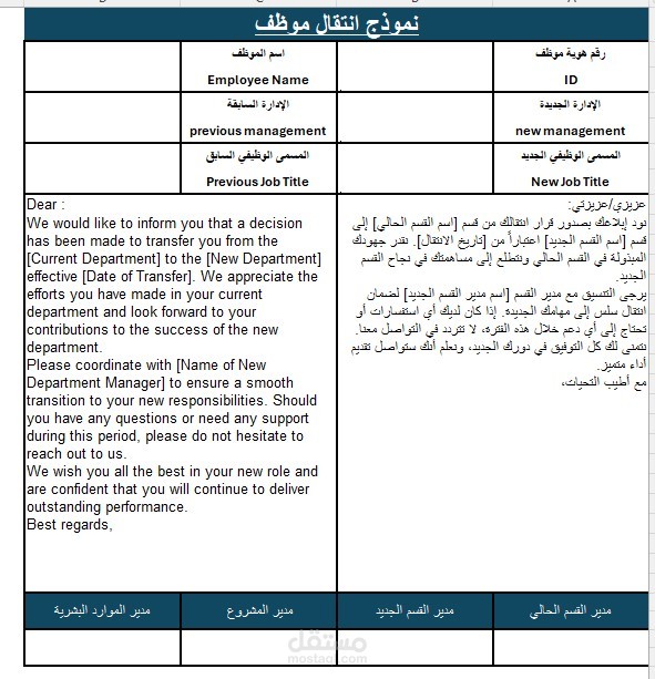 نماذج لإدارة الموارد البشرية