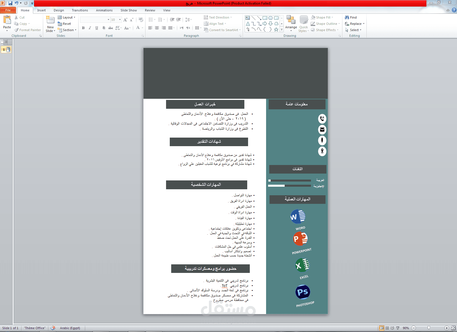 عمل CV