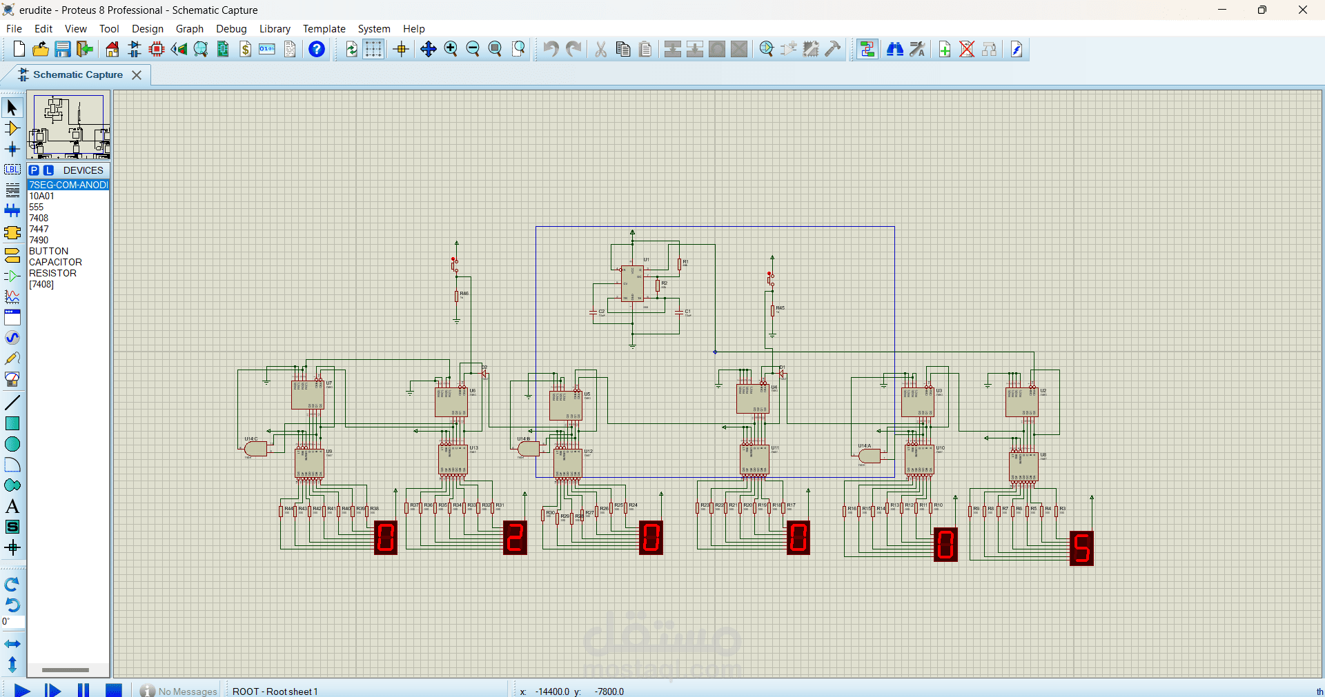 تصميم دائرة رقمية باستخدام الدوائر المتكاملة و تصميمها على proteus