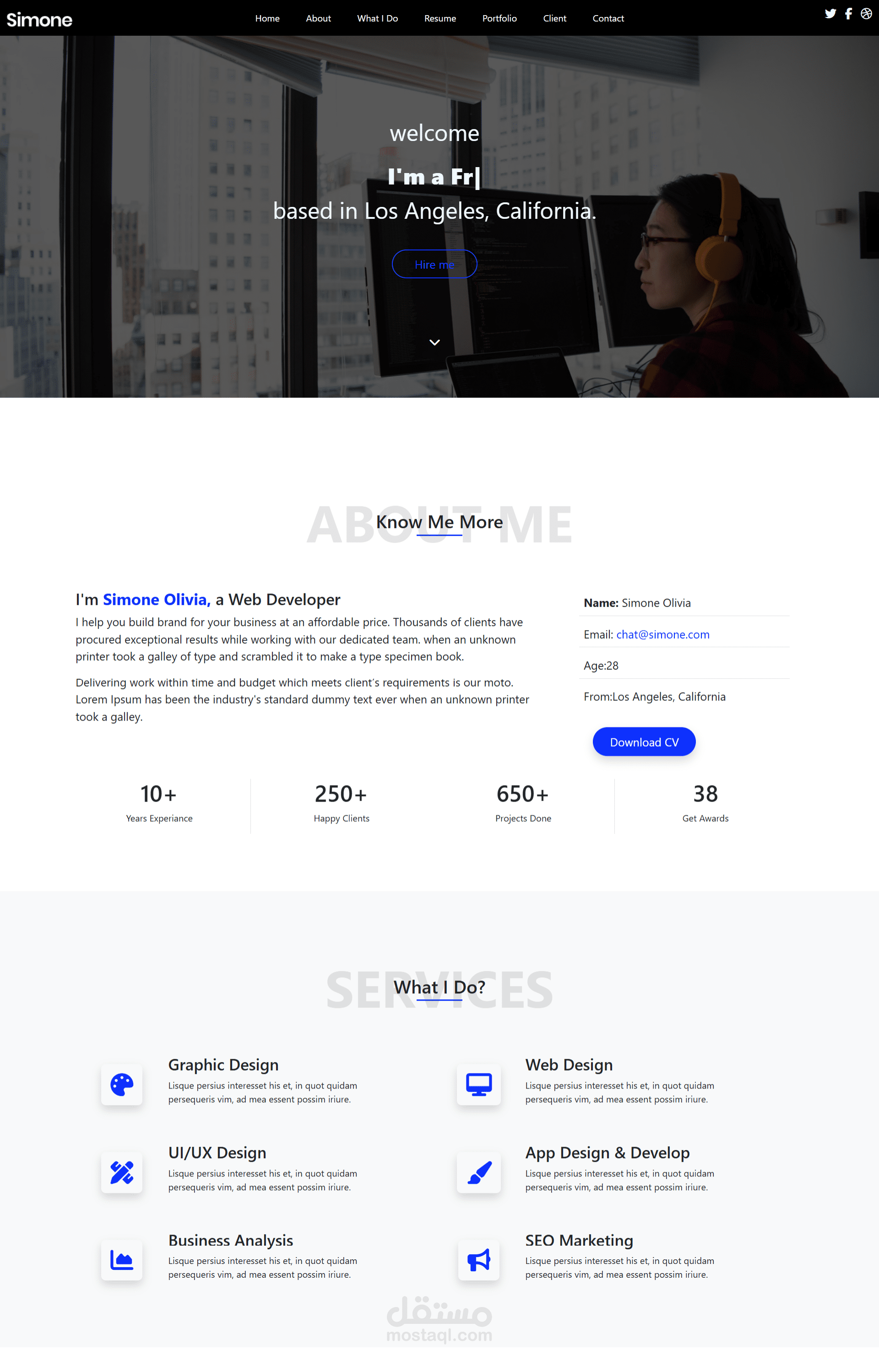Simone's Portfolio responsive Website