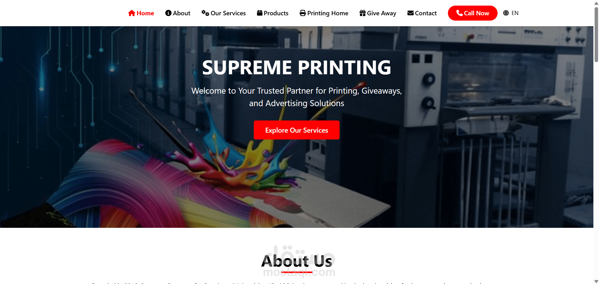 موقع لشركه طباعه ودعايه واعلان