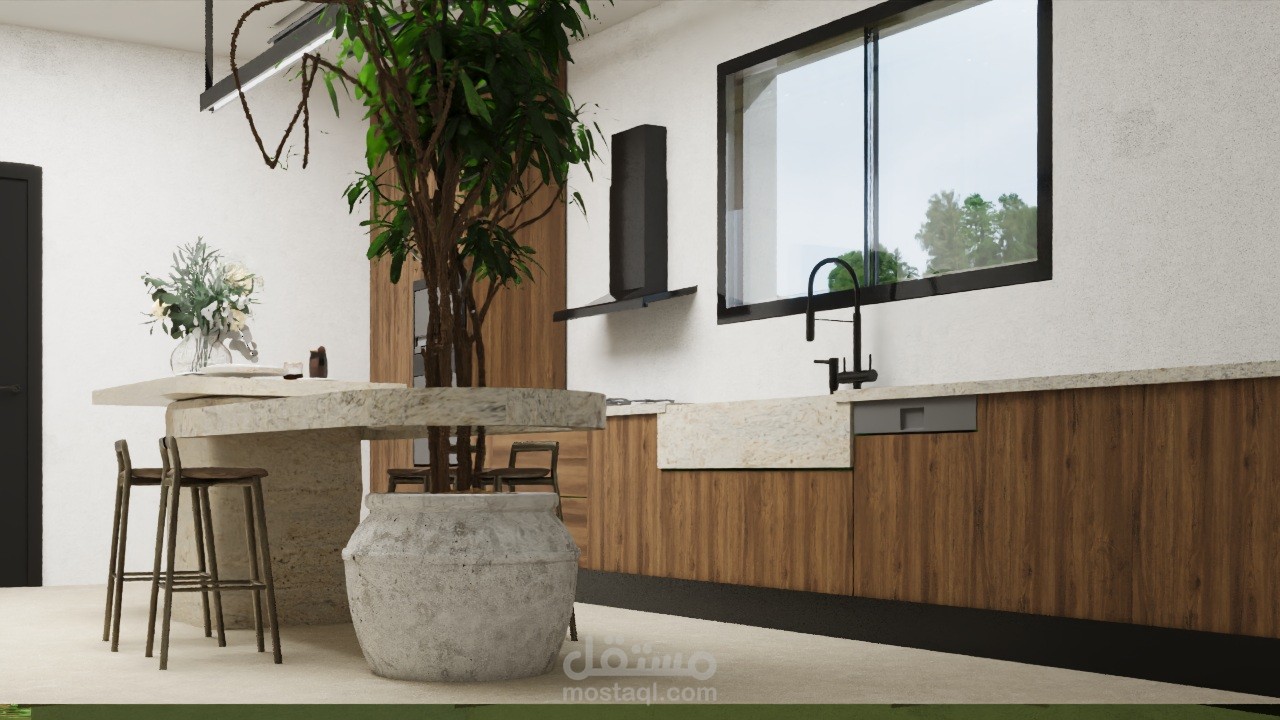 MINIMALIST KITCHEN AND LIVING ROOM