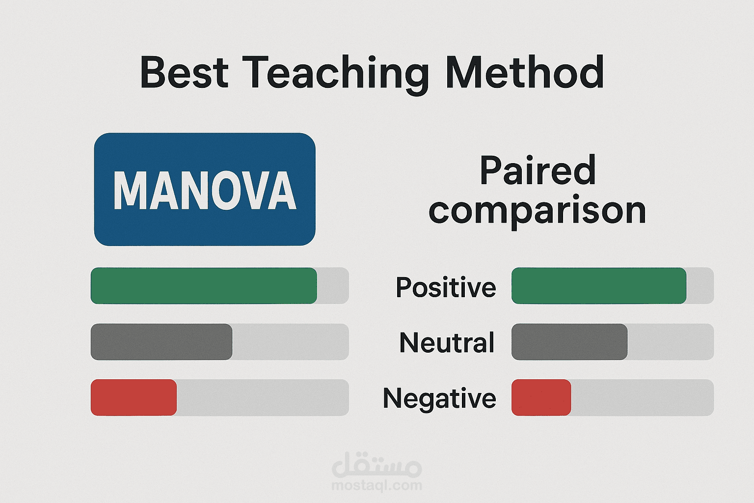 تحليل ل3 اساليب تعليم لتحديد افضل اسلوب للتعليم باستخدام Manova و Paired comparison