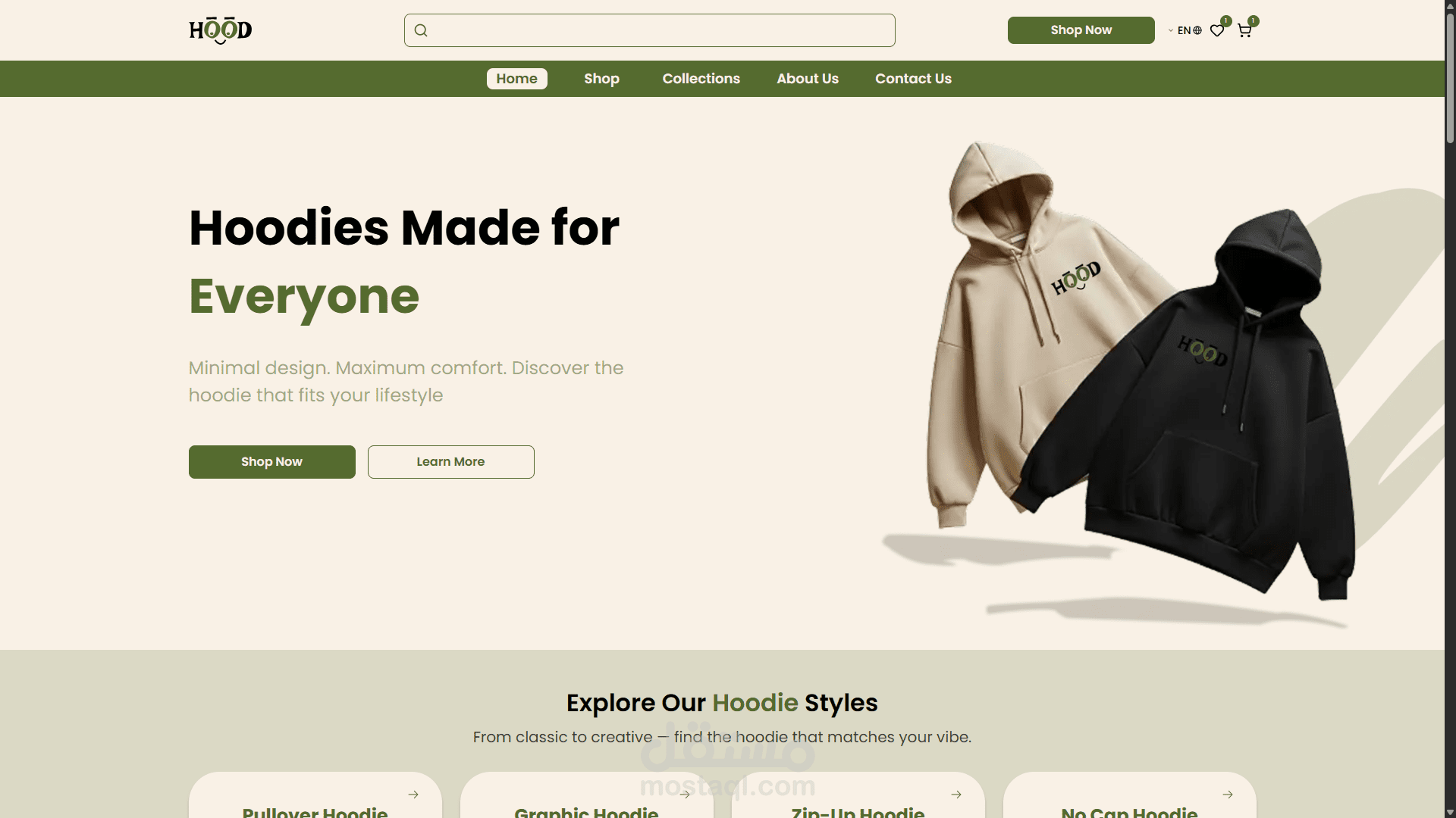 مشروع Hoody – متجر إلكتروني للملابس