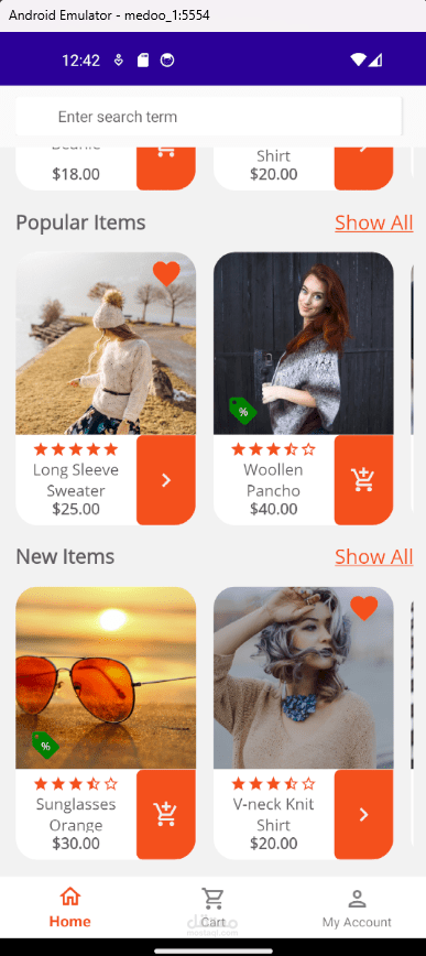 Shopping هو تطبيق موبيل متكامل مصمم لتقديم تجربة تسوق إلكترونية متخصصة في بيع الملابس